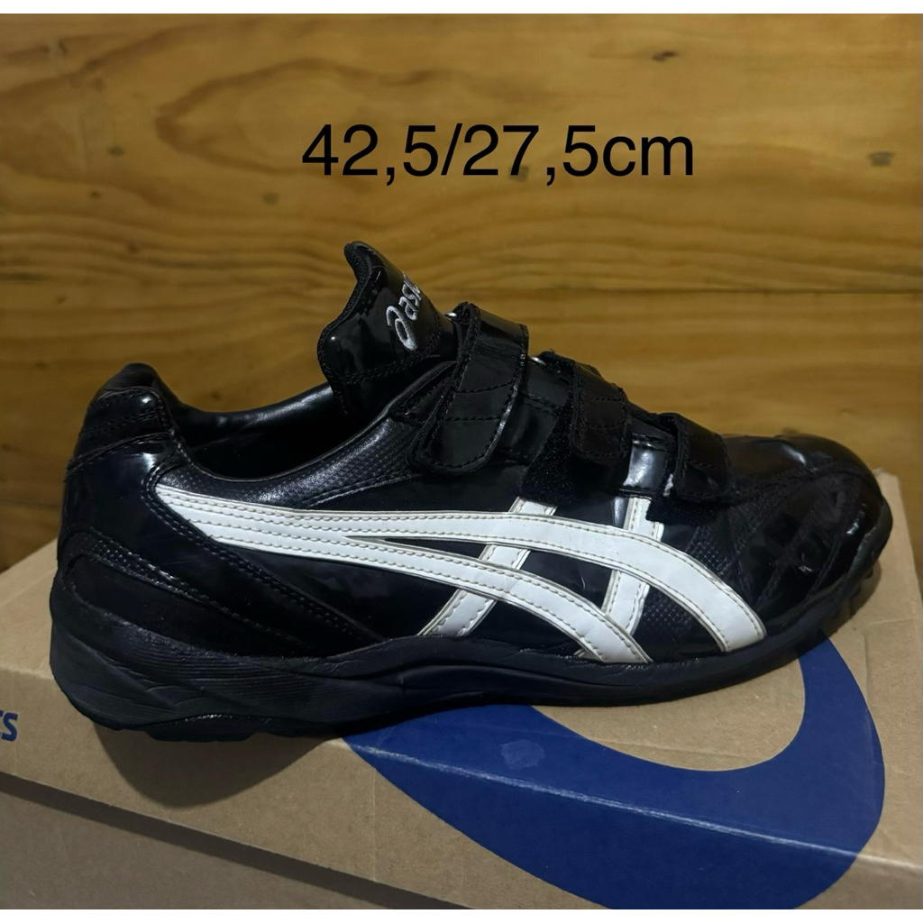 sepatu turf baseball softball hitam asics 42,5