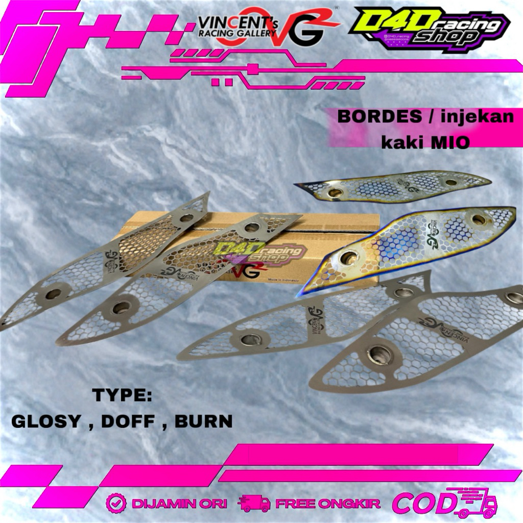 BORDESH INJEKAN KAKI YAMAHA MIO SPORTY 5TL VRG DOFF VRG ORIGINAL VINCENT RACING GALLERY AKSESORIS MO