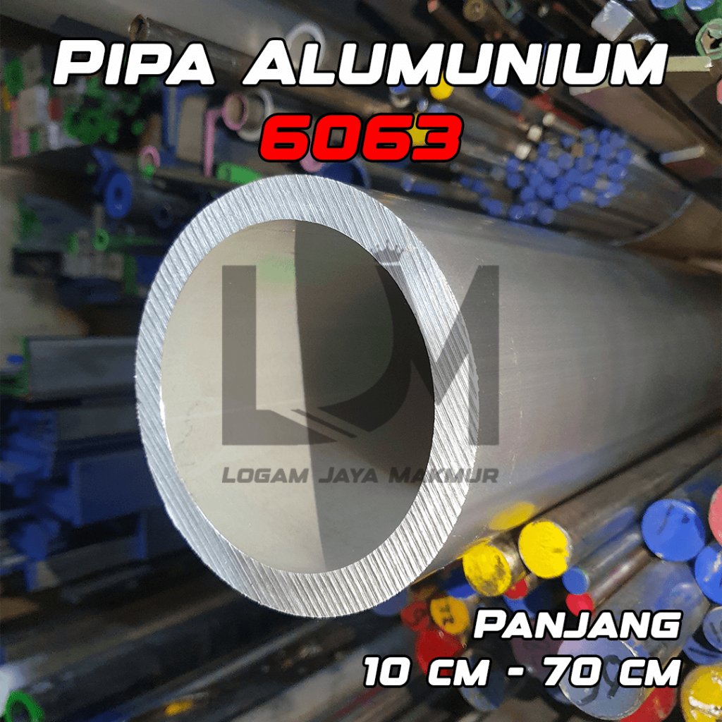 Pipa Alumunium / Aluminium 6063 OD 120 mm x ID 96 mm Tebal 12 mm Harga panjang per 10 cm • 15 cm • 2
