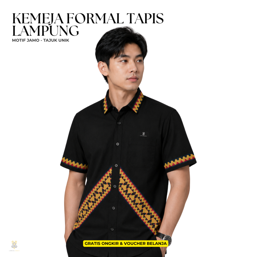 LAMPUNG ETHNICA OFFICIAL - KEMEJA TAPIS LAMPUNG - JAMO MOTIF TAJUK UNIK - KEMEJA TAPIS LAMPUNG - KEM