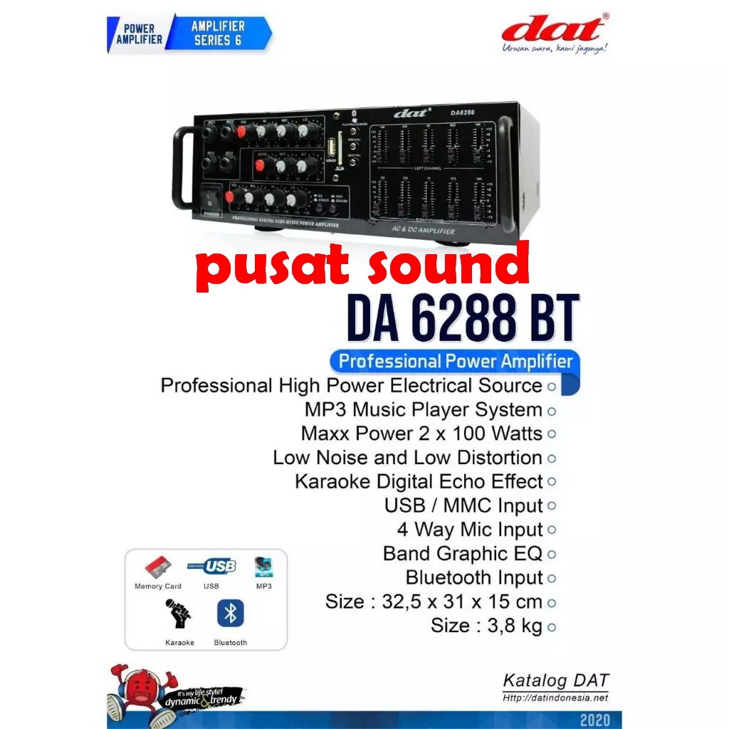 Amplifier Dat Da-6288  Ampli Dat Da 6288 / da6288 Original Professional Power Ampli