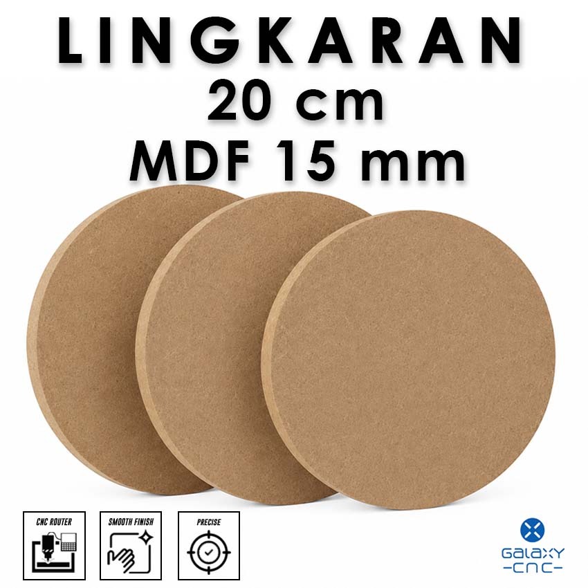 Lingkaran 20 cm - MDF 15 mm - MDF board / papan MDF kayu
