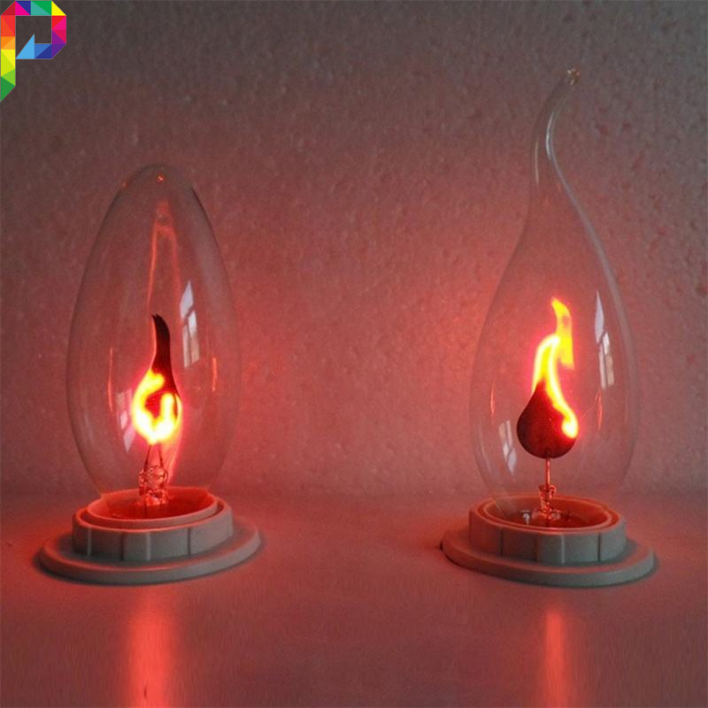 Bohlam Lampu Lilin LED Nyala Api Lilin Flickering Flame Candle Light E27 Orange 3W