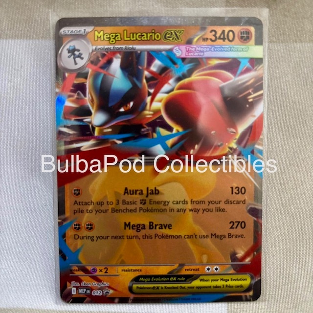 Pokemon TCG English Mega Lucario ex MEP 012 Black Star PROMO Mega Lucario ex Figure Collection