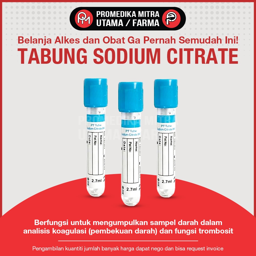 Tabung Sodium Citrate 2.7 mL (Tutup Biru) / BD Vacutainer Sodium Citrat 2.7 mL