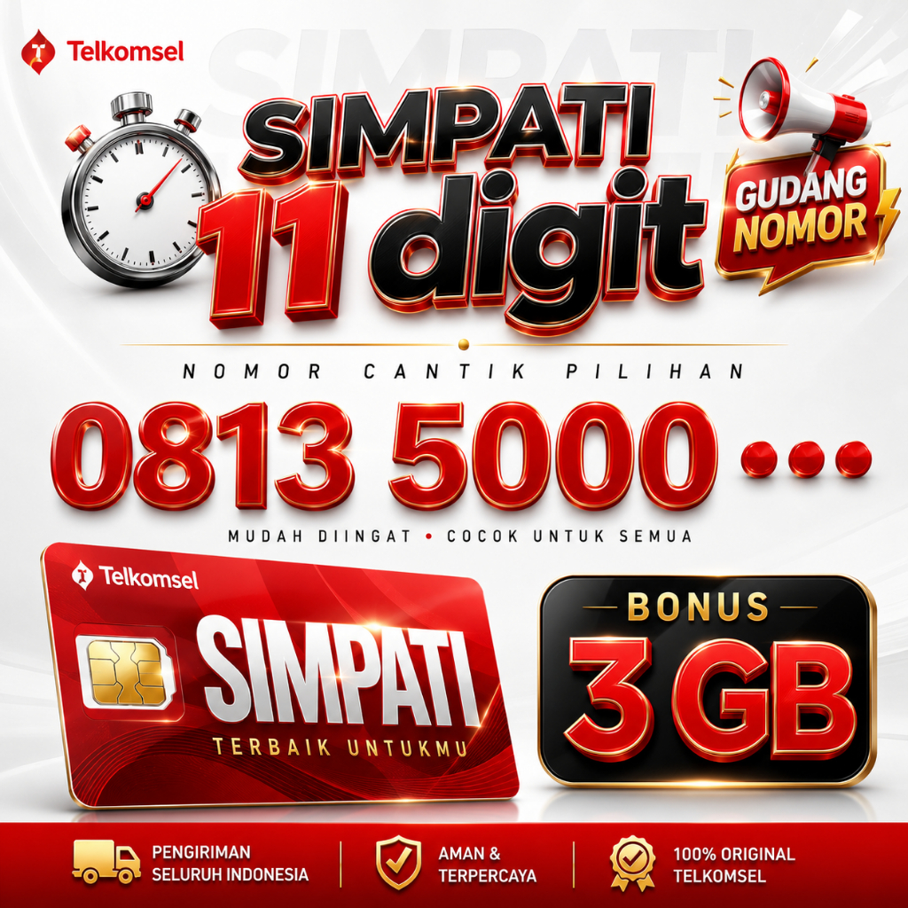 [11 Digit] Bonus Kuota 3GB Nomor Cantik Telkomsel Simpati Nomer Cantik Telkomsel Simpati No Cantik S