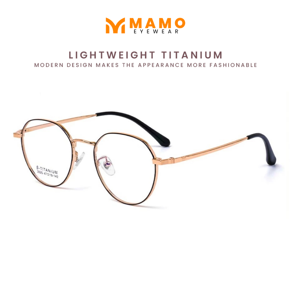 Mamo Kacamata Anti Radiasi Minus Pria Wanita Geometric Bulat Frame Optik Lensa Anti Radiasi Bluecrom