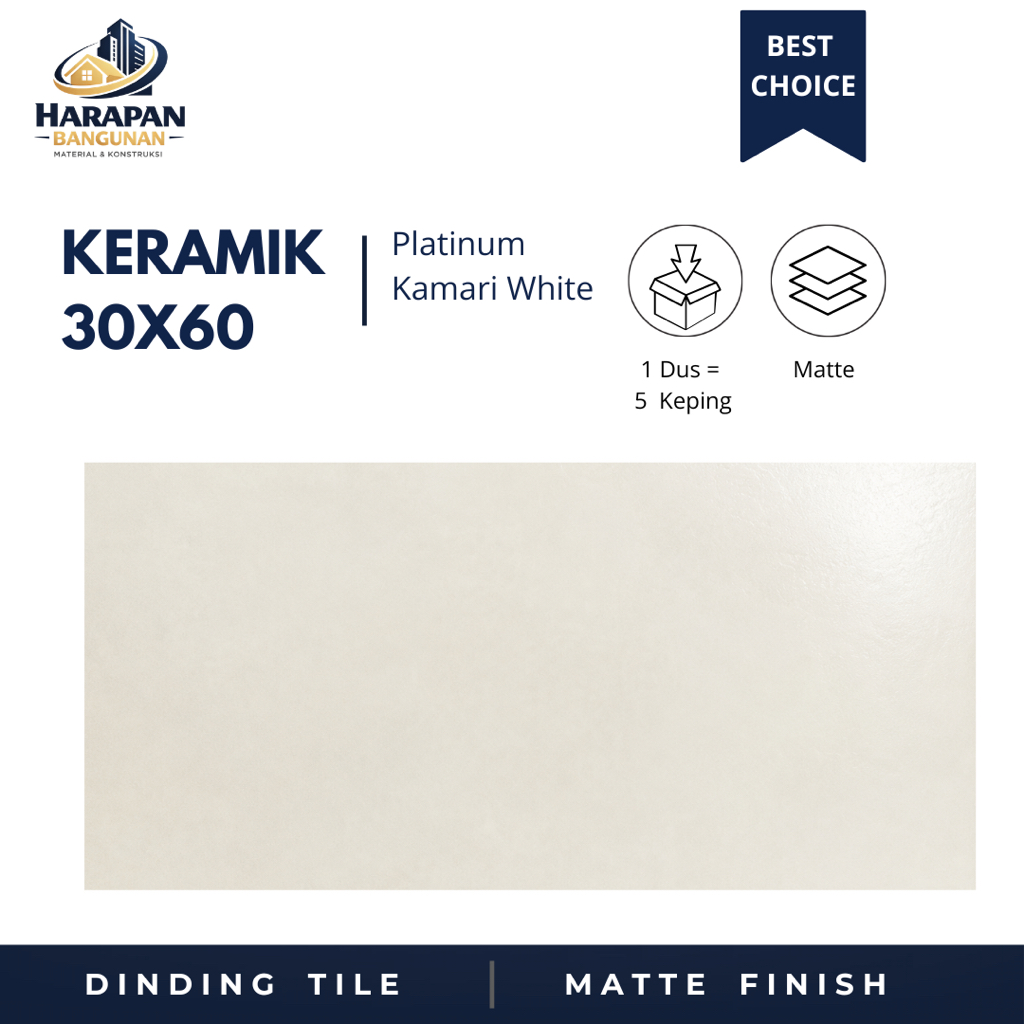 Keramik Dinding 30x60 Platinum Kamari White Keramik Matte Putih 30 x 60