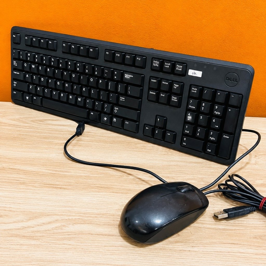 Paket Mouse + keyboard DELL  USB Original Bekas - Paket Keyboard plus Mouse Dell Seken Normal
