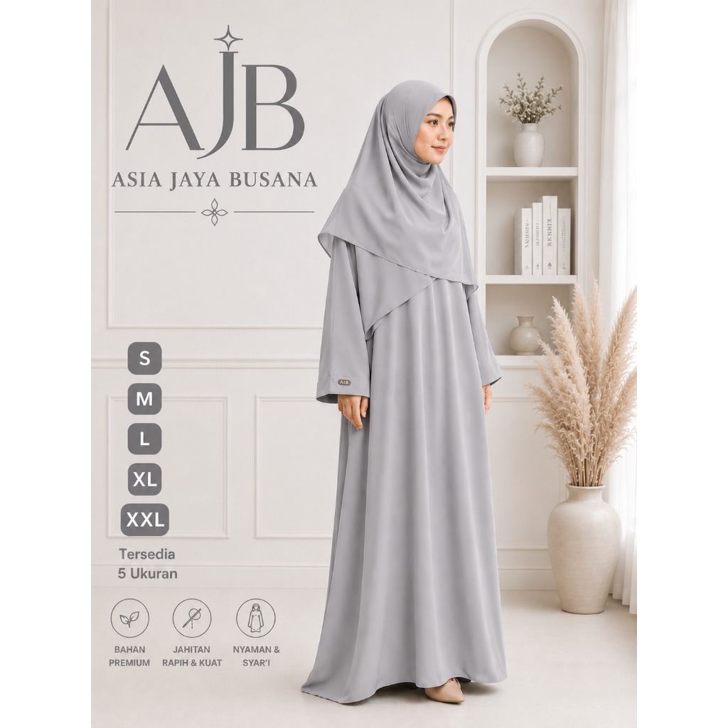 GB2022 Abaya Army Olive Polos Elegan Kekinian / Gamis Arab Wanita Casual Remaja Premium Dress Lebara