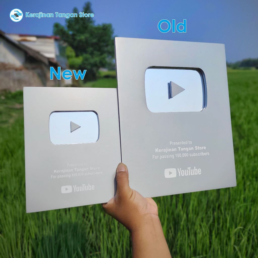 Silver Play Button Youtube Custom Nama