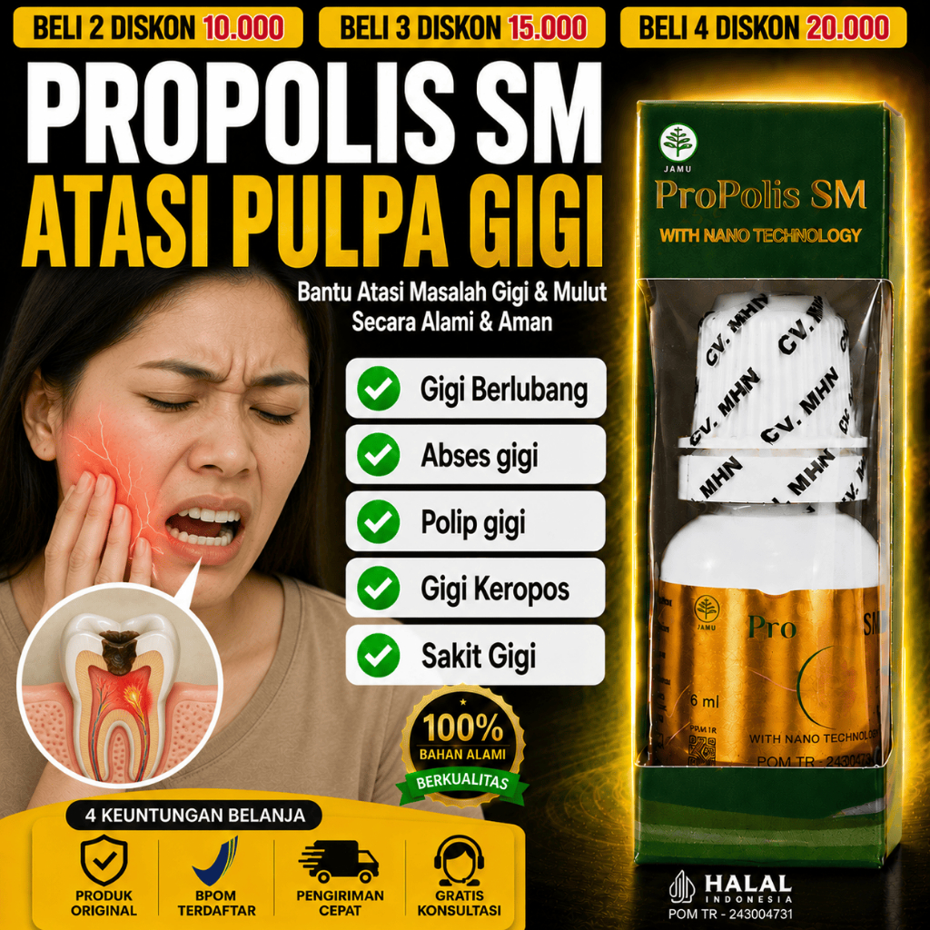 PROPOLIS SM Obat Polip Gigi / Polip Pulpa Abses Gigi Daging Tumbuh Di Gigi Berlubang