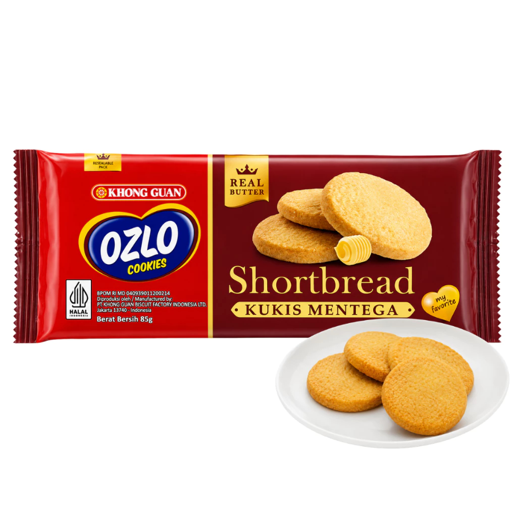 Khong Guan Ozlo Butter Cookies Shortbread 85g - Biskuit Kukis Mentega Renyah Premium
