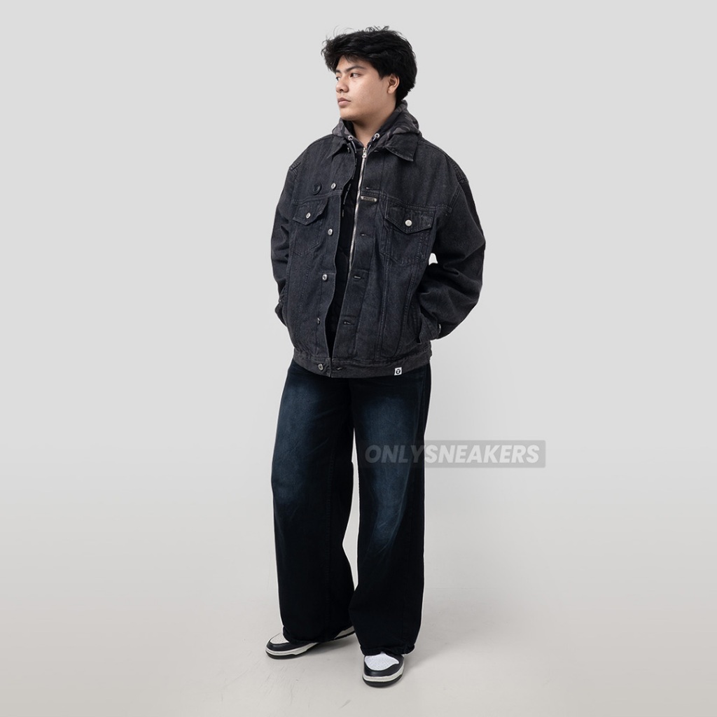 AAPE WASHED EMBOSSED BLACK JACKET