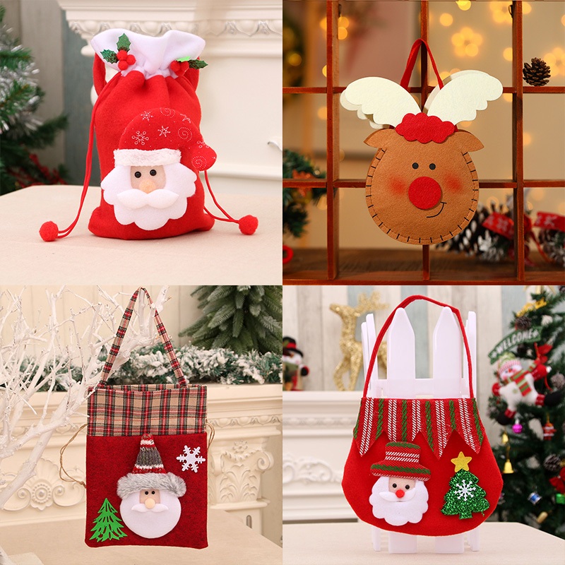 Tas Souvenir Natal Merry Christmas String Bag Tas Serut Natal Anak Lucu Gift Bag Kado Goodie Bag San