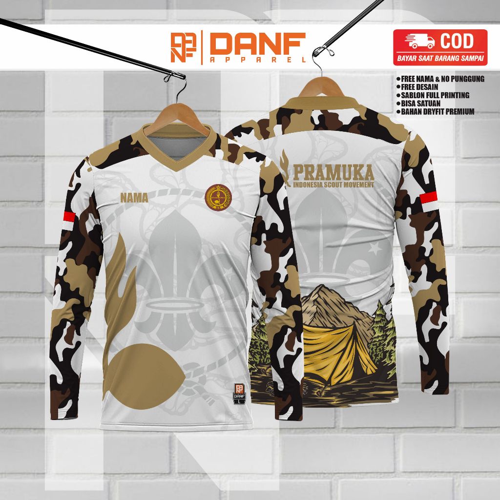 Jersey Pramuka Kaos Pramuka Printing Custom Gratis Nama Logo Tulisan Dll