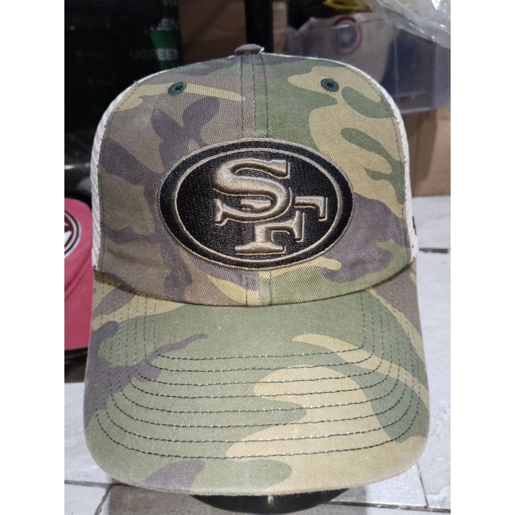 Topi 47 Brand San Francisco 49ers SF NFL Camo Trucker Snapback Second Vintage