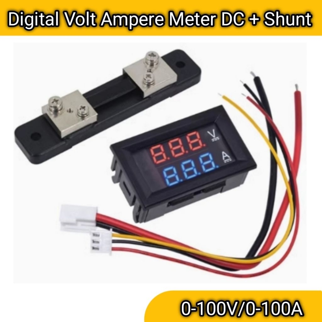 Volt Ampere Meter DC 0-100V 0-100A + Shunt Volt Ampere Meter DC 100A