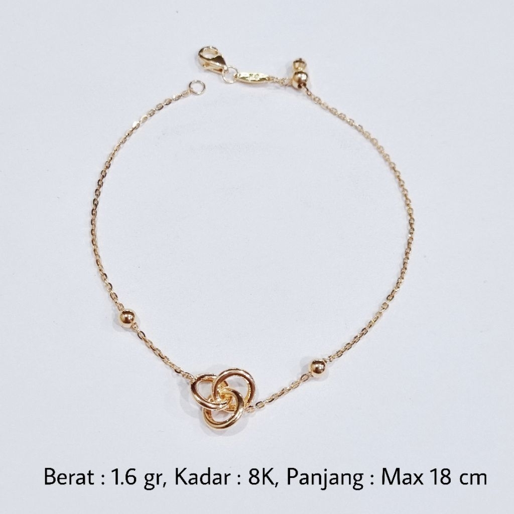 Gelang Serut Emas UBS 8K Panjang Maksimal 18 cm - MA6 / 1.6 gram