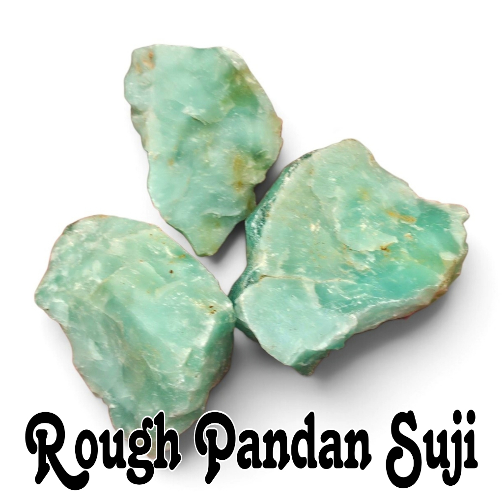 ​[BAHAN AKIK] Rough Batu Pandan Suji Hijau Eksotic