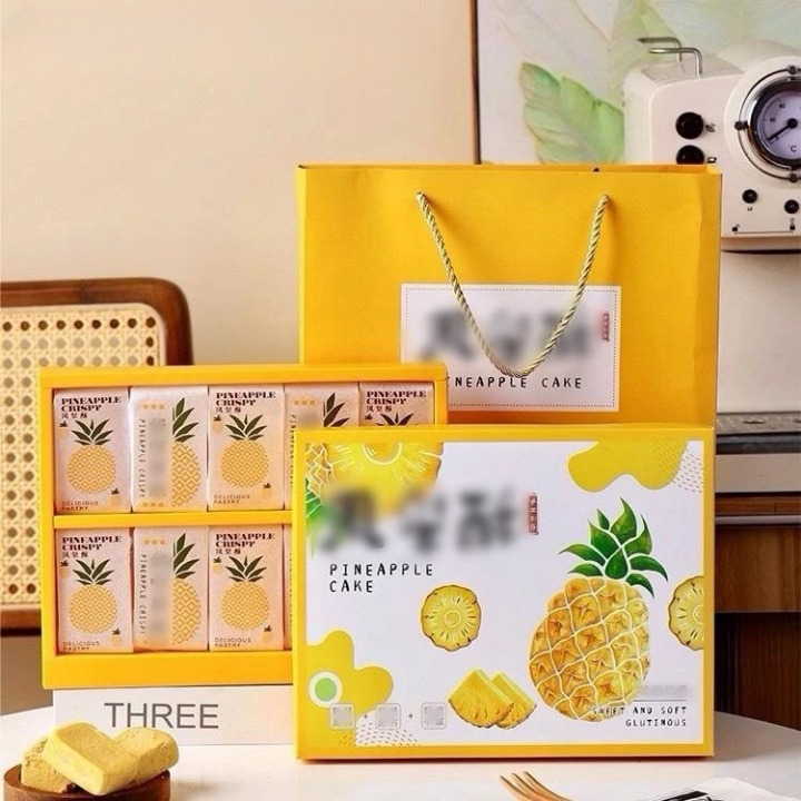 Dus Kotak Kue Nastar Box Packaging Nanas Motif Nenas Pineapple Box Kotak Nastar Motif Nanas