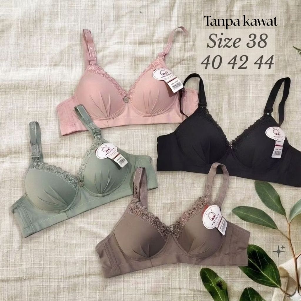 3 / 1 PCS BH Push Up Busa Tanpa Kawat GUINI GN56 Cup B Bra Wanita Cantik Motif Renda Size 38 40 42 4