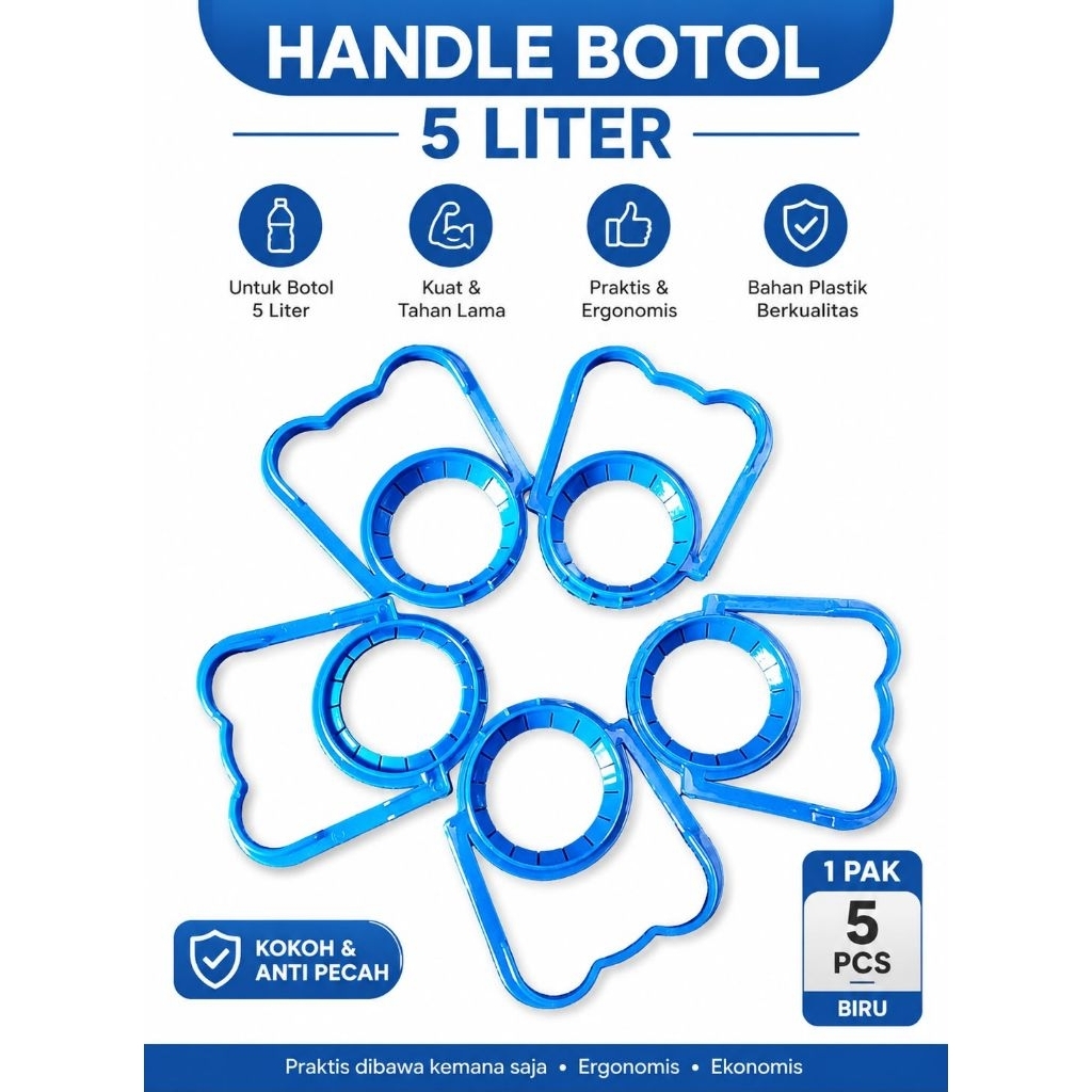 Handle Botol Galon 5 Liter Plastik | Pegangan Botol Jerigen 5L Ergonomis & Kokoh