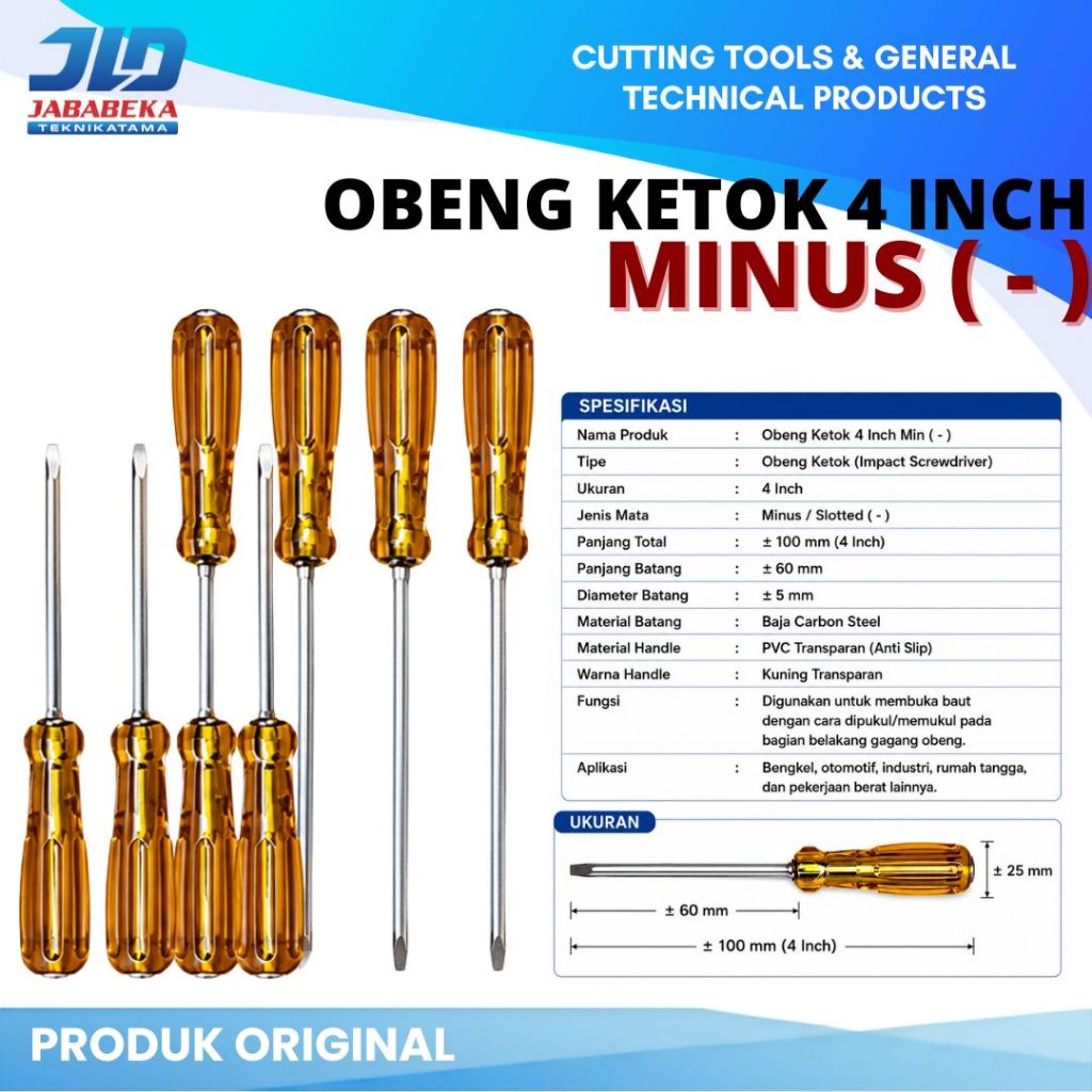 Obeng Ketok 4 Inch Min ( - ) / Obeng Getok 4" Min