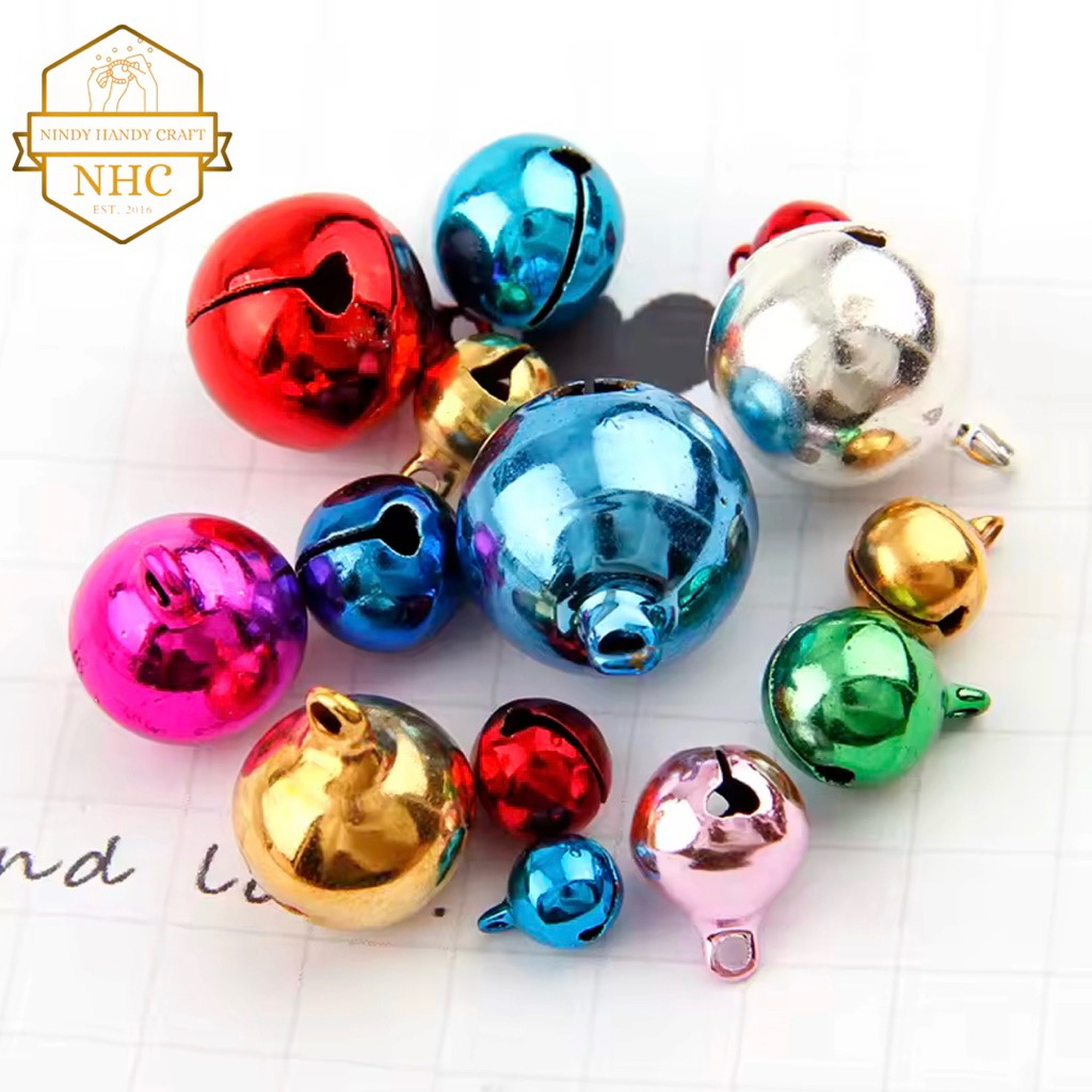 25 PCS Lonceng Warna Warni 8,10,12,14mm isi 25 PCS - Lonceng Warna Warni - Klintingan Kucing