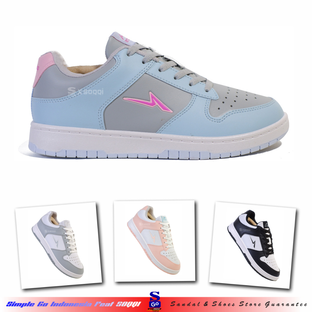 Ando Tricks Pospop Sepatu Wanita Dewasa Tali Original Sneakers Kets Cewek Kekinian Nyaman Anti Slip