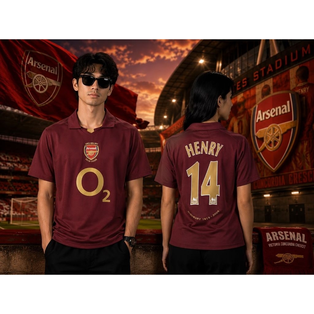 JERSEY ARSENAL 2002 RETRO VINTAGE CLASSIC CASUAL