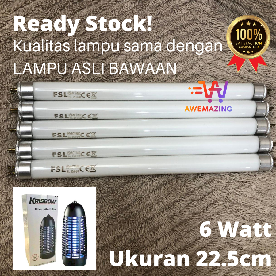 LAMPU UV PERANGKAP NYAMUK 6 WATT 6W JS30 ORIGINAL ORI (KRISBOW ACE HARDWARE FSL)
