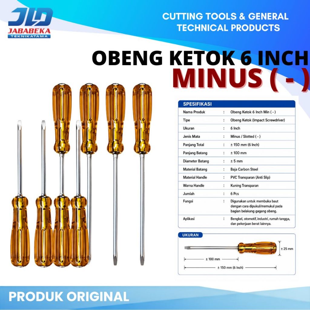 Obeng Ketok 6 Inch Min ( - ) / Obeng Getok 6" Min