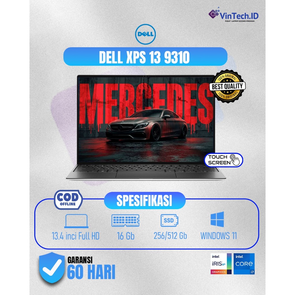 Laptop Dell Xps 13 9310 Core i7 Gen 11 RAM 32/512GB Laptop Ultrabook 13,4 Oled Touchscreen Inci Prem