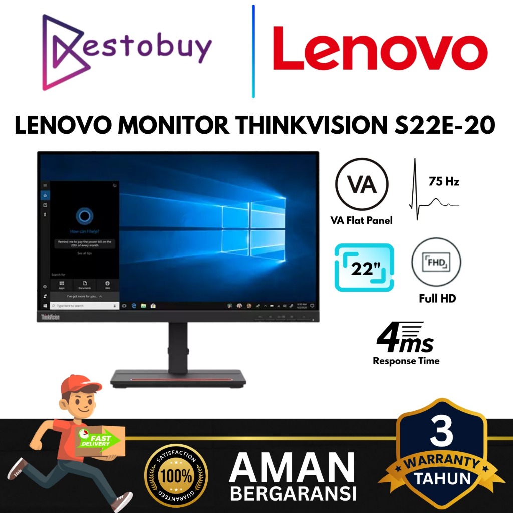 Monitor LENOVO ThinkVision S22E-20 / Lenovo S22E 20 / ThinkVision S22E 20 FHD VA 4ms 75Hz Bezelles 9
