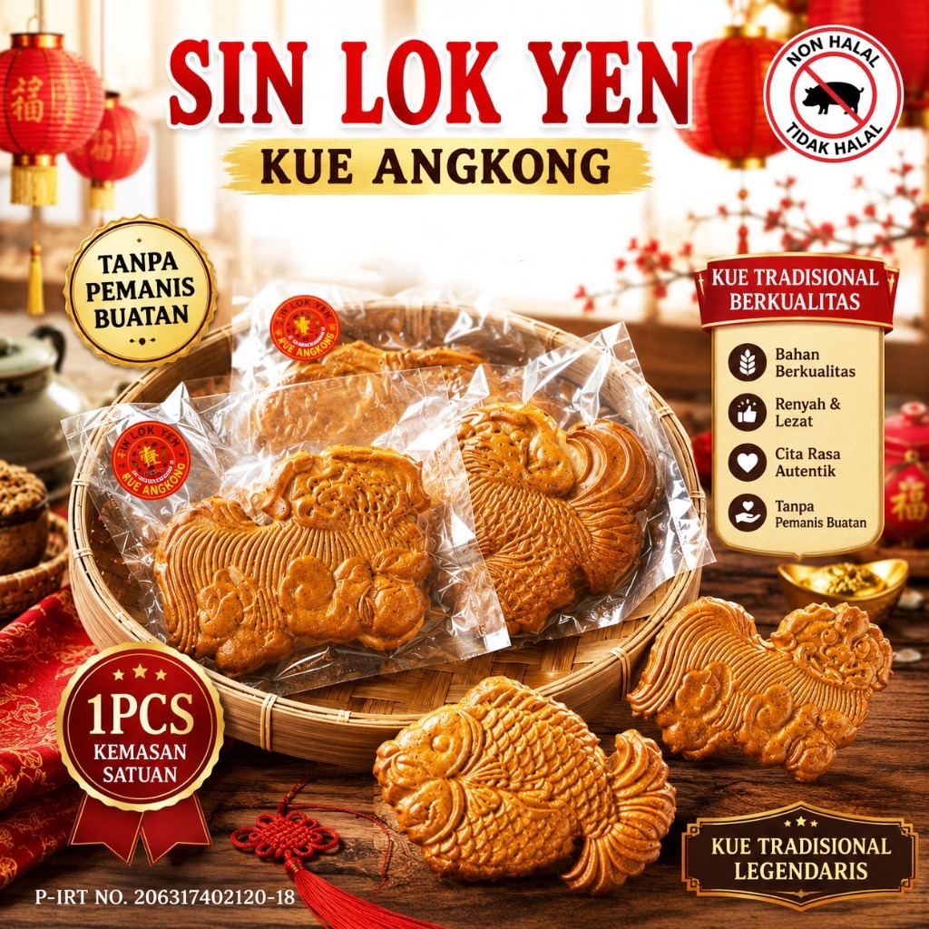 Angkong Mooncake Kue Bulan SIN LOK YEN Angkong Pia Sin Lok Yen Besar