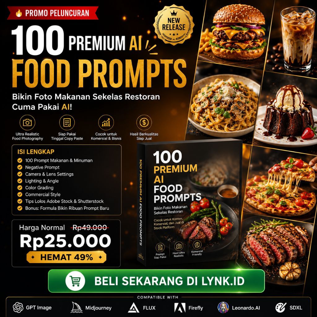 100 Premium AI Food Prompts | GPT Image, Midjourney, FLUX | Adobe Stock Ready