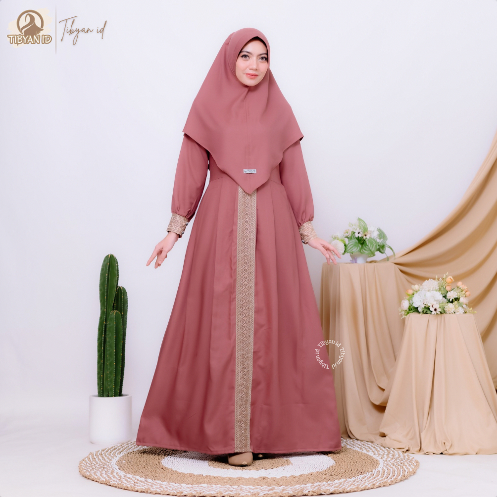Kanaya Syari Set hijab Premium by Tibyan.id - Warna Millo - Gamis Syari Shakila Anti UV M L XL XXL 3