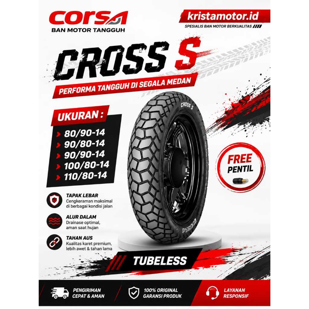 Ban Corsa Cross S Ring 14, Ban Corsa Platinum Cross S 80/90-14 90/80-14