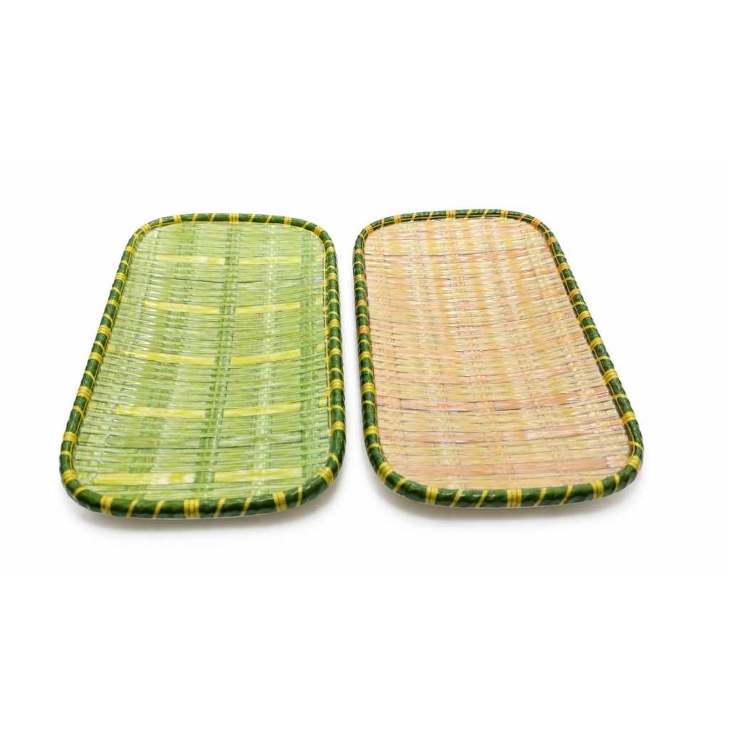 1 pcs Piring Kotak Motif Rotan Singa Singi PU-911S