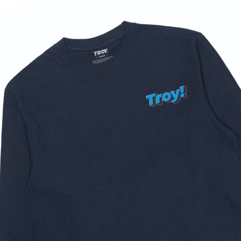 Troy Company Longsleeve T-Shirt Navy Clakle - Kaos Pria Lengan Panjang Biru Navy LSD 3348