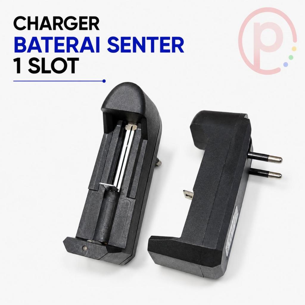 Charger Baterai Senter 1 Slot AA - AAA - 3V7 / Alat Cas Battery Batrei Senter A2 - A3 - 3V7