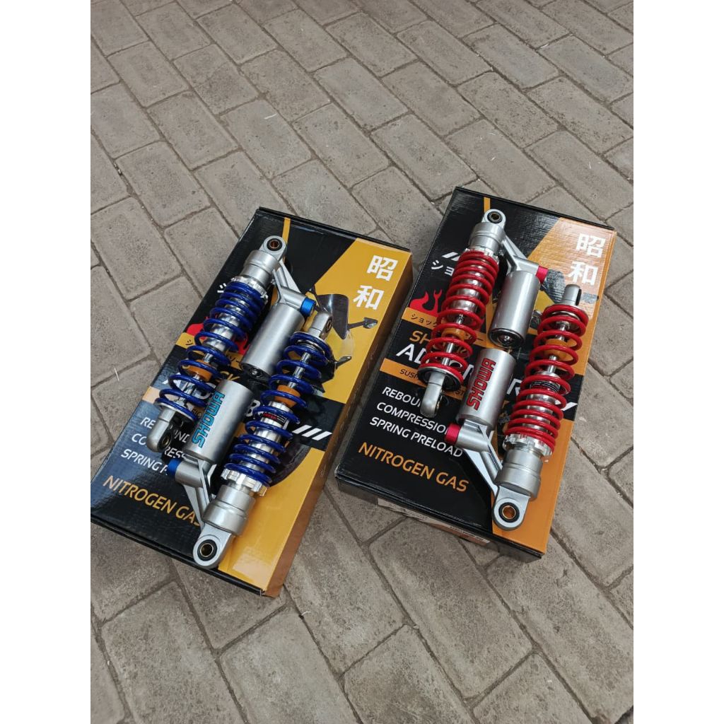 SKOK BELAKANG KYB 320 SHOWA MERAH BIRU