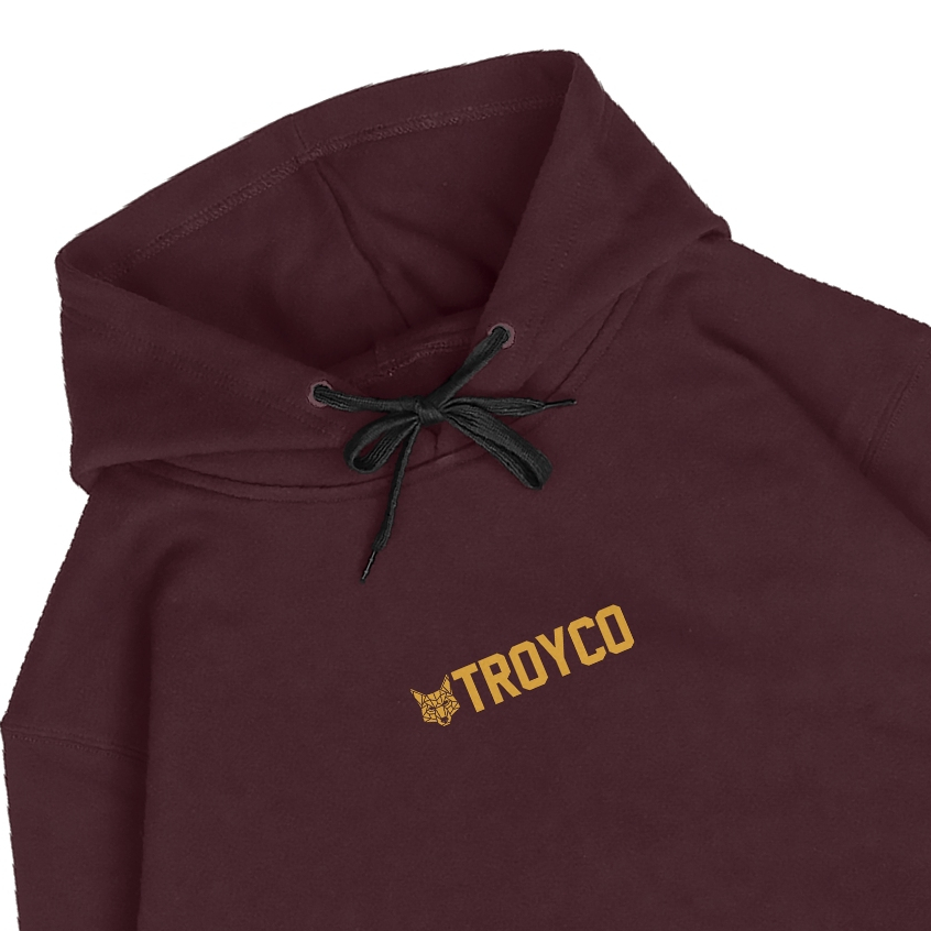 Troy Company Hoodie Maroon Little Wolf - Hoodie Pria Merah Maroon KHD 2726