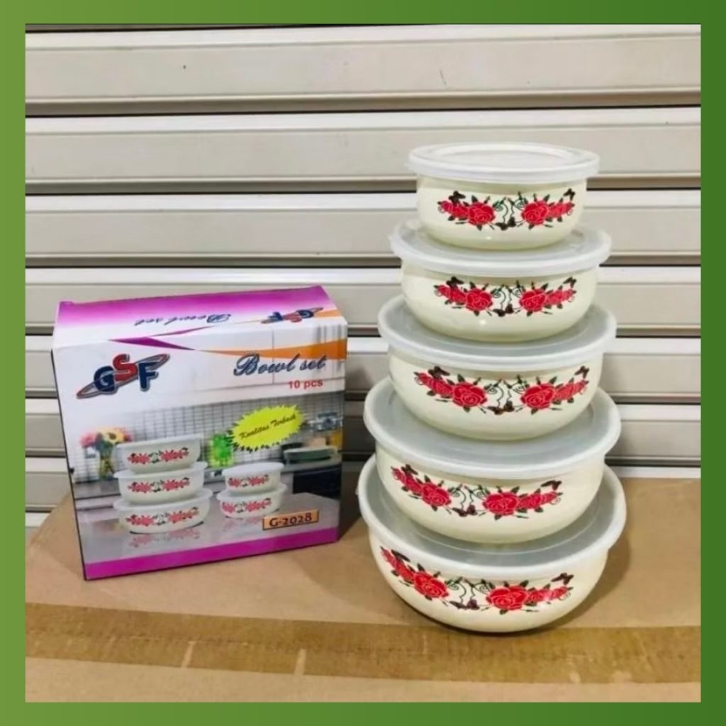 MIXING BOWL GSF ENAMEL SET / RANTANG SUSUN 5PCS/GSF-2028
