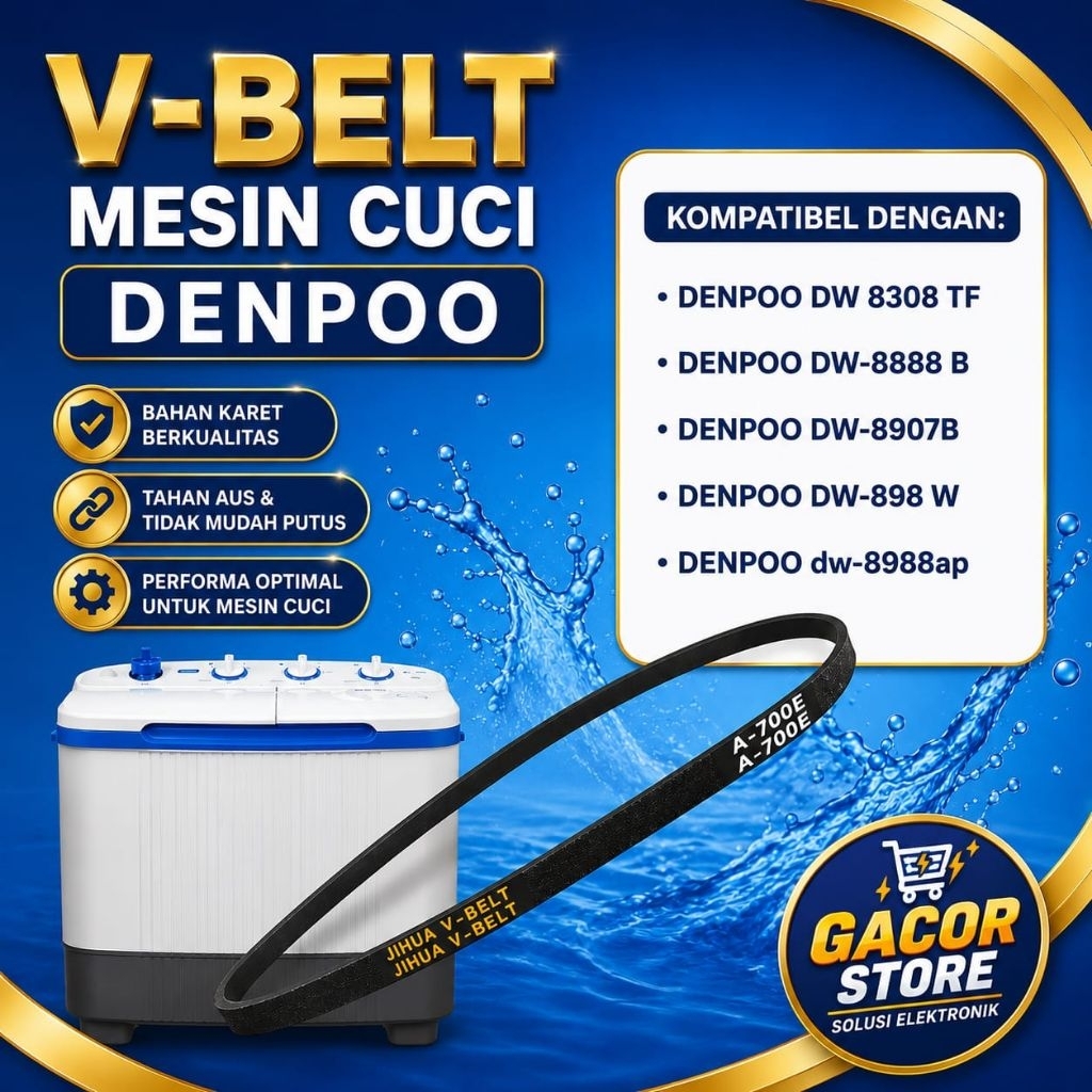 karet V-Belt panbel vbelt fanbel vanbel A700E A-700E mesin cuci Denpo Denpoo A-700E