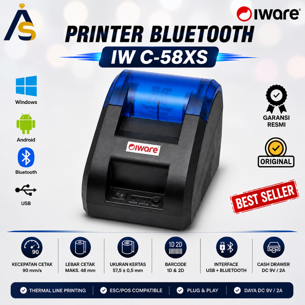 Printer Bluetooth C58XSII PRINTER BLUETOOTH KASIR / Printer Iware Bluetooth Roll Struk