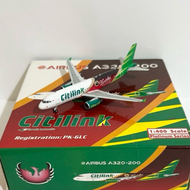 Diecast Pesawat Citilink A320-200 PK-GLC Kapal Api Livery Phoenix 1:400