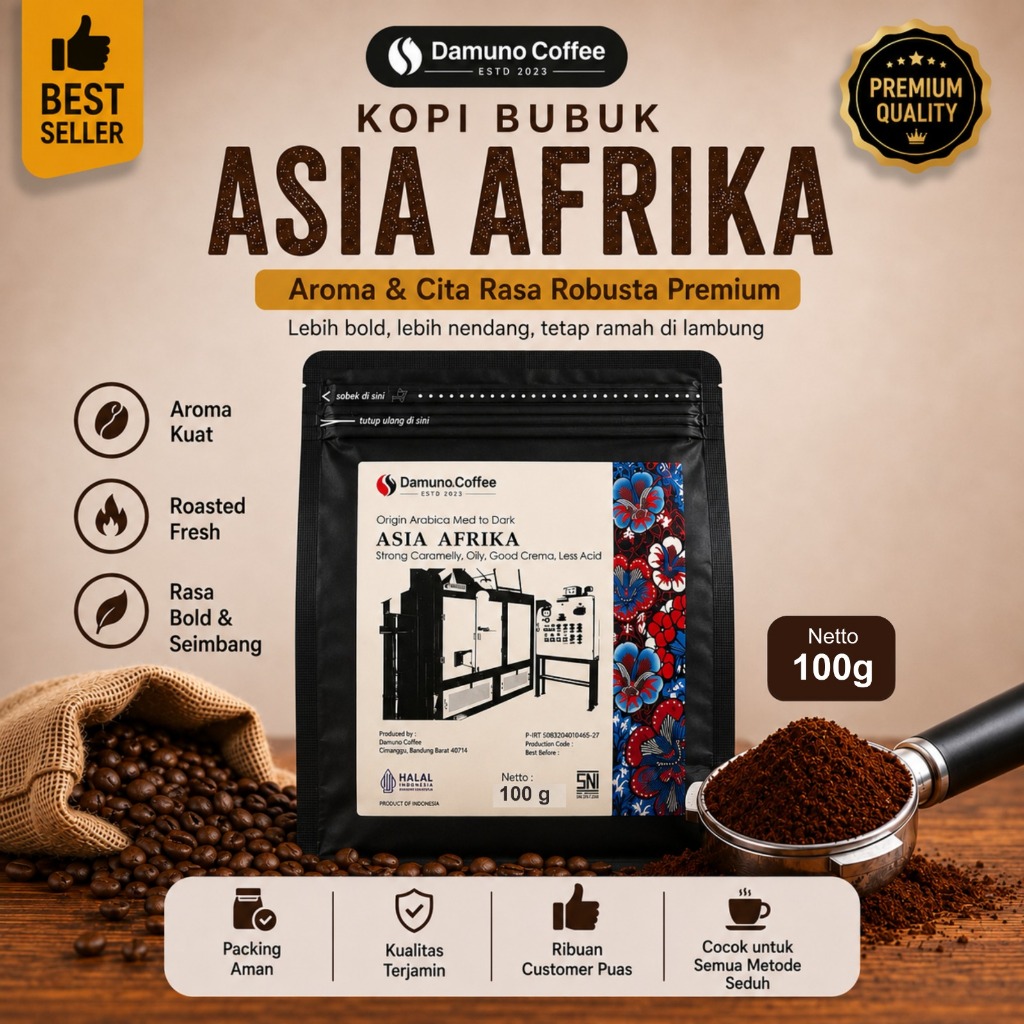 Kopi Asia Afrika 100% Arabika Siki Coffee Biji Kopi & Bubuk