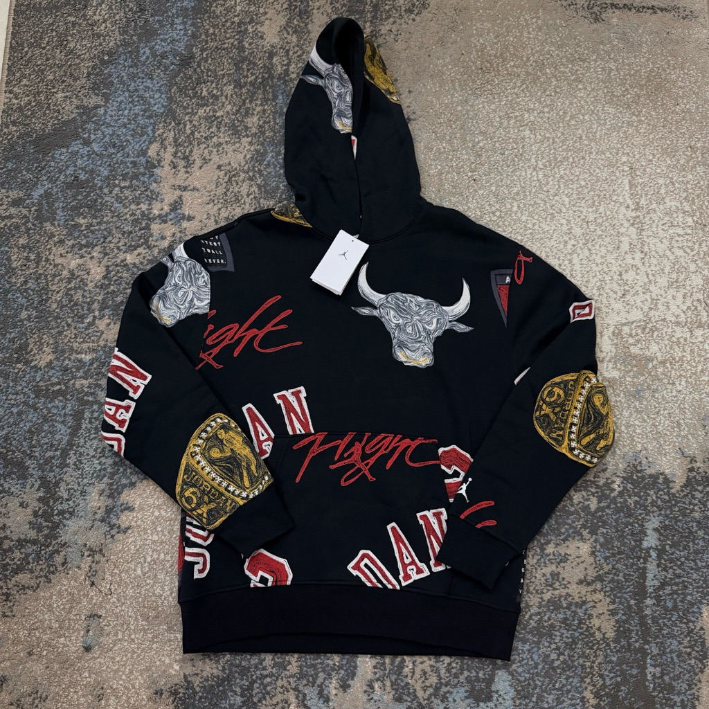 NIKE Jordan Air Brooklyn Fleece Pullover Hoodie Black